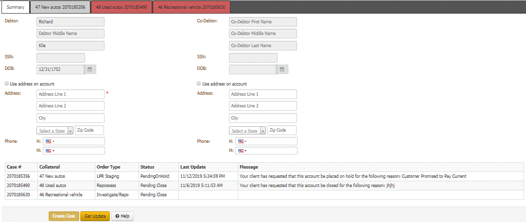 Latitude Help - View Summary Data for an RDN Case