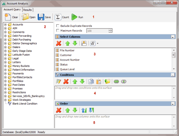 Account Analysis window