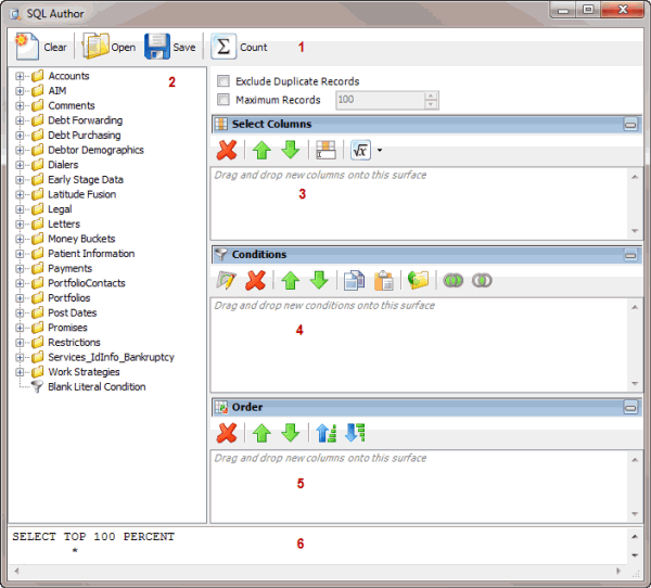 SQL Author window