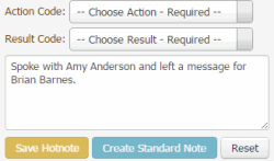 Hot Note card - note added Hot Note card - note added