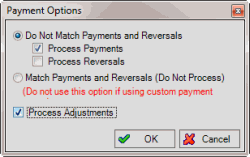 Payment Options dialog box Payment Options dialog box