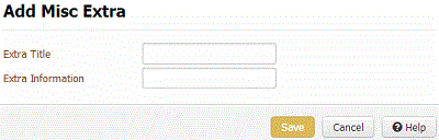 Add Misc Extra dialog box Add Misc Extra dialog box