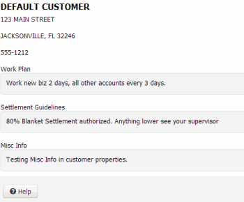 Client Guidelines panel Client Guidelines panel