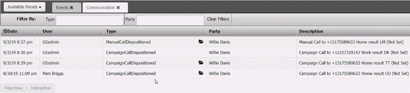 Communication panel Communication panel