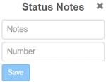 Status Notes dialog box Status Notes dialog box