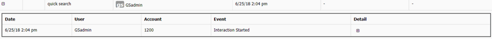 Interactions panel - details Interactions panel - details