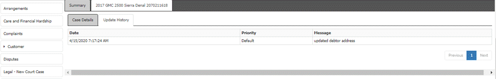 RDN Integration panel - Update History tab RDN Integration panel - Update History tab
