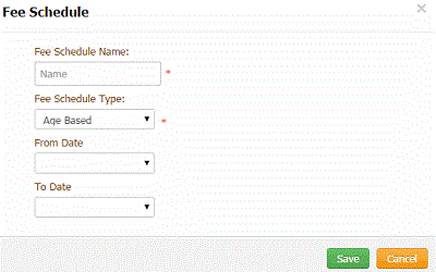 Fee Schedule dialog box Fee Schedule dialog box