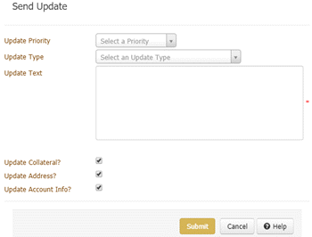 Send Update dialog box Send Update dialog box