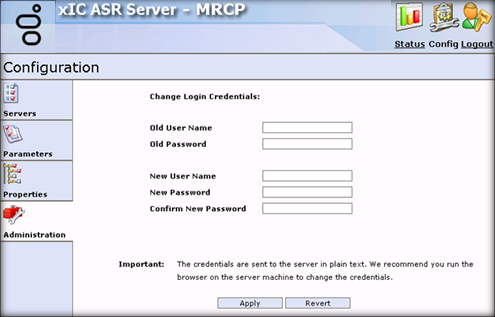 ASR Technical Reference - Change Your User Name and Password for MRCP