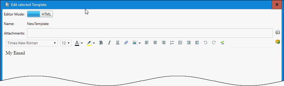 Interaction Dialer Manager Help - Email (HTML) behavior type