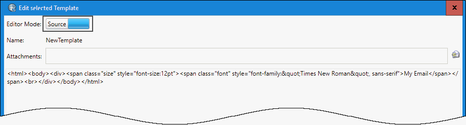 Interaction Dialer Manager Help - Email (HTML) behavior type