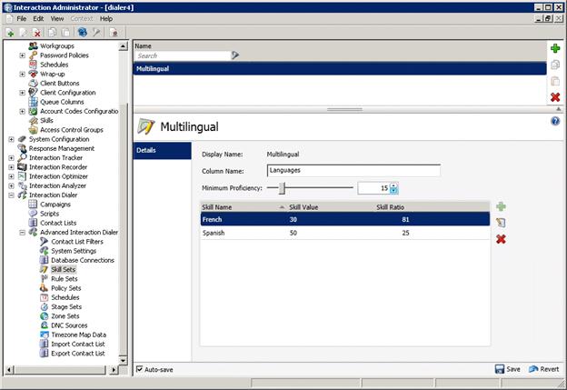 Interaction Dialer Manager Help - Skill Sets