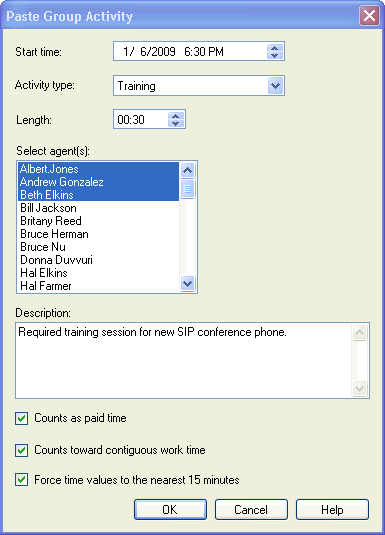 Interaction Optimizer Administration Help - Copy and Paste Group Activity