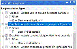 Filtres du volet de navigation