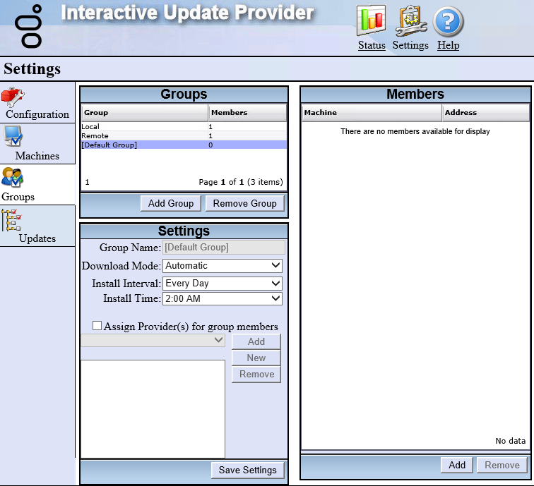 Interactive Update Technical Reference - Groups page: Create and manage ...