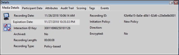 Interaction Recorder Technical Reference - Modify Retention Expiration