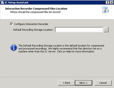 Interaction Recorder Technical Reference - Run IC Setup Assistant