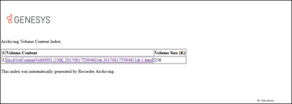 Interaction Recorder Technical Reference - Viewing the Archiving Volume ...