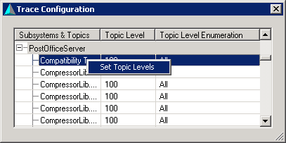 Log Viewer Help - Use CIC System Manager to set trace levels