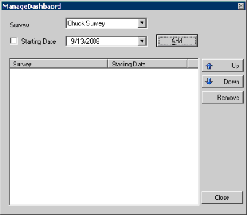 Manage Dashboard Dialog