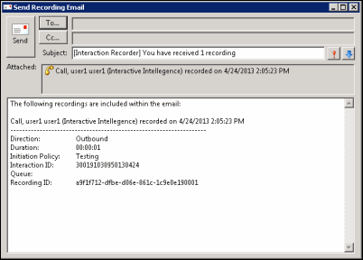 Send Recording Email
