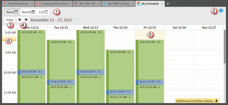 Interaction Connect Help - My Schedule