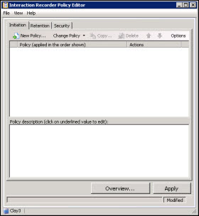 Policy Editor dialog