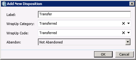 Interaction Dialer Manager Help - Page Dispositions expander