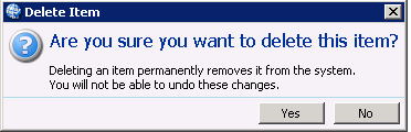 Delete Item dialog box
