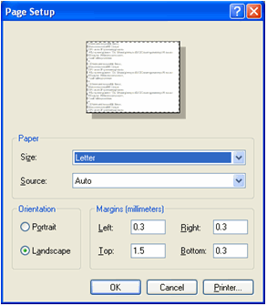 Page Setup Dialog