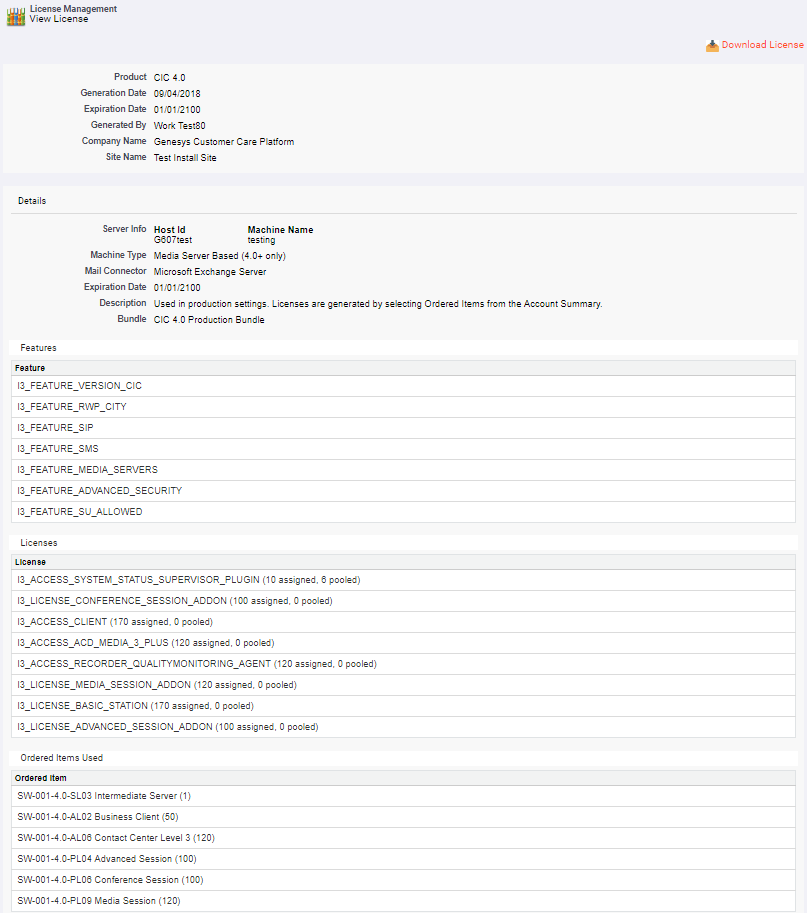 View License page View License page