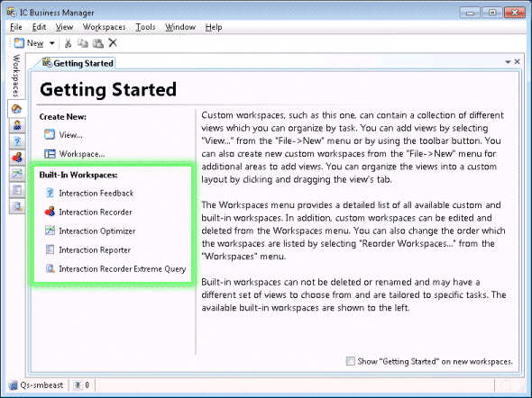 Interaction Supervisor Help - Manage Workspaces