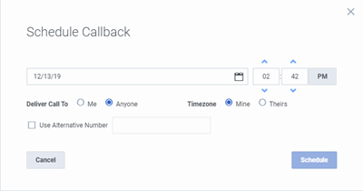 Interaction Connect Help - Schedule a Callback