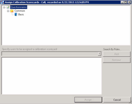 Assign Calibration Scorecard