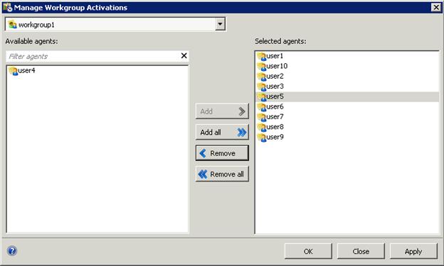 Interaction Supervisor Help - Manage Workgroup Activations